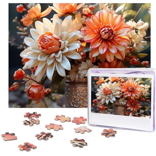 Puzzle für Erwachsene, 500 Teile, lustige herausfordernde Puzzles, orangefarbene Blumen, Bildpuzzle, Holzpuzzle, Kunstwerk, Familienspiel, Puzzle für Geburtstag, 51,8 x 38,1 cm Puzzle für Erwachsene, 500 Teile, lustige herausfordernde Puzzles, orangefarbene Blumen, Bildpuzzle, Holzpuzzle, Kunstwerk, Familienspiel, Puzzle für Geburtstag, 51,8 x 38,1 cm von FZQVSLCM