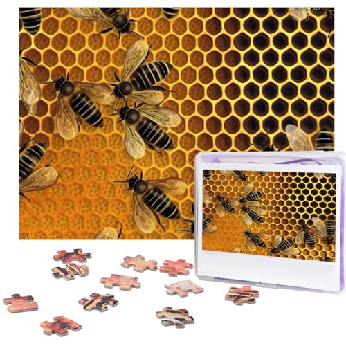 Puzzle für Erwachsene, 500 Teile, lustige herausfordernde Puzzles Bienen auf Bienenstock, Bildpuzzle, Holzpuzzle, Kunstwerk, Familienspiel, Puzzle für Geburtstag, 51,8 x 38,1 cm Puzzle für Erwachsene, 500 Teile, lustige herausfordernde Puzzles Bienen auf Bienenstock, Bildpuzzle, Holzpuzzle, Kunstwerk, Familienspiel, Puzzle für Geburtstag, 51,8 x 38,1 cm von FZQVSLCM