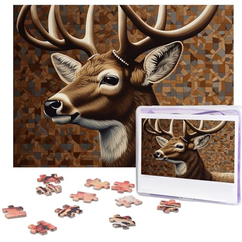 Puzzle für Erwachsene, 500 Teile, lustige herausfordernde Puzzles Hirsch auf braunem Hintergrund, Bildpuzzle, Holzpuzzle, Kunstwerk, Familienspiel, Puzzle für Geburtstag, 51,8 x 38,1 cm Puzzle für Erwachsene, 500 Teile, lustige herausfordernde Puzzles Hirsch auf braunem Hintergrund, Bildpuzzle, Holzpuzzle, Kunstwerk, Familienspiel, Puzzle für Geburtstag, 51,8 x 38,1 cm von FZQVSLCM