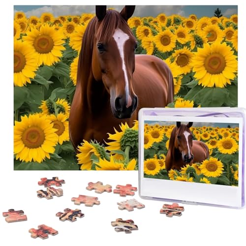 Puzzle für Erwachsene, 500 Teile Lustige Herausfordernde Puzzles Pferd und Sonnenblume Bild Puzzle Holzpuzzle Kunstwerk Familienspiel Puzzle für Geburtstag 51,8 cm x 38,1 cm Puzzle für Erwachsene, 500 Teile Lustige Herausfordernde Puzzles Pferd und Sonnenblume Bild Puzzle Holzpuzzle Kunstwerk Familienspiel Puzzle für Geburtstag 51,8 cm x 38,1 cm von FZQVSLCM