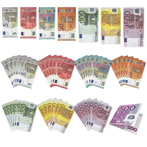 280 Blätter Spielgeld Kaufmannsladen Spielen Deko，Geldbeutel，für Lern und Spielzwecke von FZSECRIU