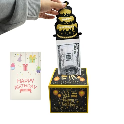 Geldgeschenke Verpackung,DIY Rätselbox für Geldgeschenke mit Karte Geburtstag,Geschenkkarton Geburtstag,Geldgeschenk für Friends Geldrollen-Überraschungsbox für Kinder und Erwachsene von FZSECRIU