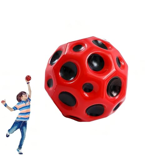 Astro Jump Ball, Moon Ball 7cm Super High Bouncing Galaxy Ball Easy to Grip and Catcher Space Balls, Lightweight Foam Ball Für Kinder Im Freien (Rot) von FaCoLL