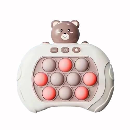 FaJoek Puzzle Spielmaschine, Quick Push Spiel, Pop It Fidget Spielzeug, Bubble Sensory Fidget Toy, Puzzle Pop Spiel Maschine, Puzzle Spielmaschine, Dekompressionsspielzeug Konsole(Bear) von FaJoek