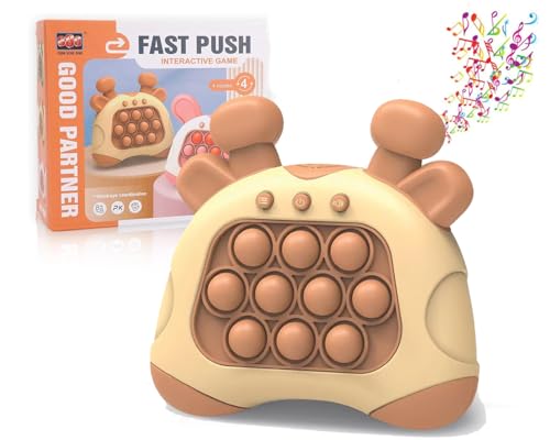 FaJoek Puzzle Spielmaschine, Quick Push Spiel, Pop It Fidget Spielzeug, Bubble Sensory Fidget Toy, Puzzle Pop Spiel Maschine, Puzzle Spielmaschine, Dekompressionsspielzeug Konsole (Brown) von FaJoek