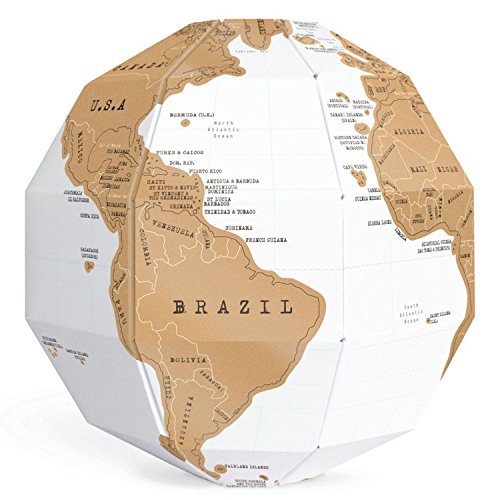 Weltkarte Rubbeln FaJoek Weltkarte Scratch Map World,Rubbel Landkarte, Weltkarte zum Freikratzen, World Map Scratch Off für Reiseliebhaber (Globus:Durchmesser 21 cm) von FaJoek