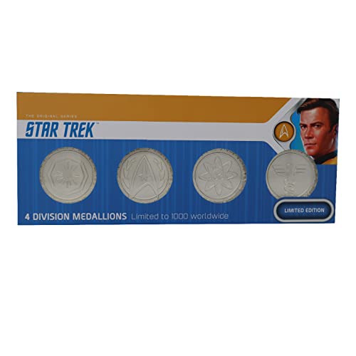 FaNaTtik Star Trek Set of 4 Starfleet Division Medallions Limited Edition (Silver Plated) von FaNaTtik