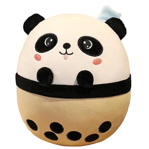 Plüschtier Milchtee Panda,Milchtee Panda Plüsch Tierkuscheltier, Milchtee Panda Plüschpuppe, Weich Bequem Für Büro Zuhause Reisen Jungen Mädchen Kinderzimmer Geschenke（25cm） von FaNaer