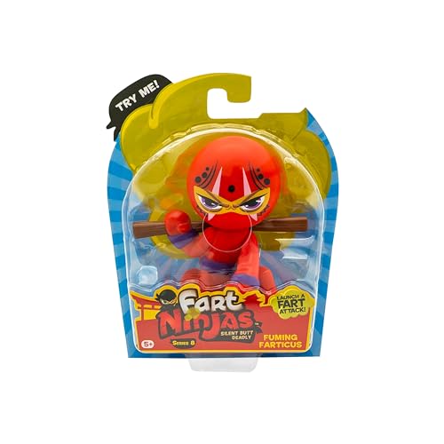 Fart Ninjas by Funrise 70698 Fuming Farticus | Cheek Burner Serie 8 Sammelfiguren | 10 urkomisch realistische Furzgeräusche, Red Fart Ninjas by Funrise 70698 Fuming Farticus | Cheek Burner Serie 8 Sammelfiguren | 10 urkomisch realistische Furzgeräusche, Red von FaRt NinjAS