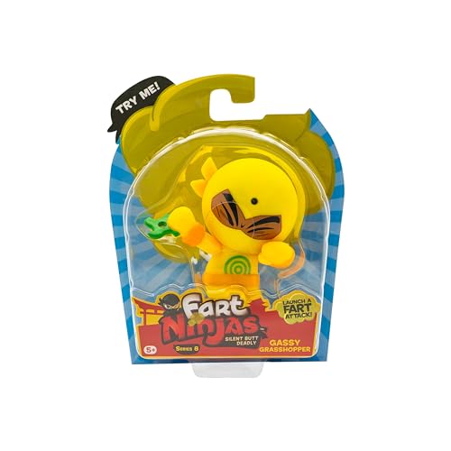 Fart Ninjas by Funrise 70699 Grasshopper | Cheek Burner Serie 8 Sammelfiguren | 10 urkomisch realistische Furzgeräusche, White Fart Ninjas by Funrise 70699 Grasshopper | Cheek Burner Serie 8 Sammelfiguren | 10 urkomisch realistische Furzgeräusche, White von FaRt NinjAS