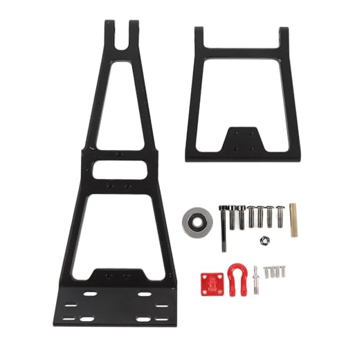 1/10 RC-Kranarm, RC-Winde/Servier-Rettungswagen-Abschleppwagen-Kranarm-Abschleppsatz für Kletterauto im Maßstab 1/10, RC-Truck- und Abschleppbausatz, Konstruktion aus (Black) von Fabater