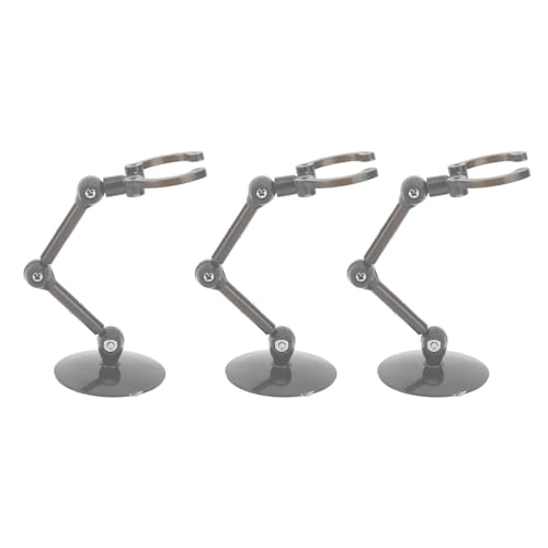 Action-Figuren-Ständer, Flexibler Dock-Modell-Ständer, Stabiler Kunststoff für Spielzeug (Transparentes Schwarz) von Fabater