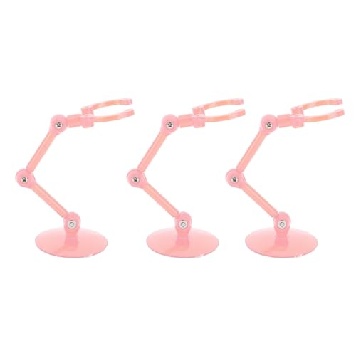 Action-Figuren-Ständer, Flexibler Dock-Modell-Ständer, Stabiler Kunststoff für Spielzeug (transparentes Rosa) von Fabater