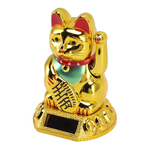 Fabater Chinese Happy Cat Zonne -Zonne - Dekoration für Heimautos Ornamente, Wohlstandsymbol für Möglichkeiten Katzenstatue für Desktopbüros, Restaurants, Hohe Kunststoffmaterialien mit Hohem von Fabater