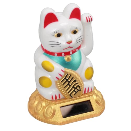 Fabater Chinese Happy Cat Zonne -Zonne - Dekoration für Heimautos Ornamente, Wohlstandsymbol für Möglichkeiten Katzenstatue für Desktopbüros, Restaurants, Hohe Kunststoffmaterialien mit Hohem von Fabater