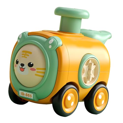 Fabater Press Go Trägheitszugspielzeug, Kleiner Zugwagen, Cartoon-Pfeife, Lernspielzeug für Kleinkinder (Yellow) von Fabater