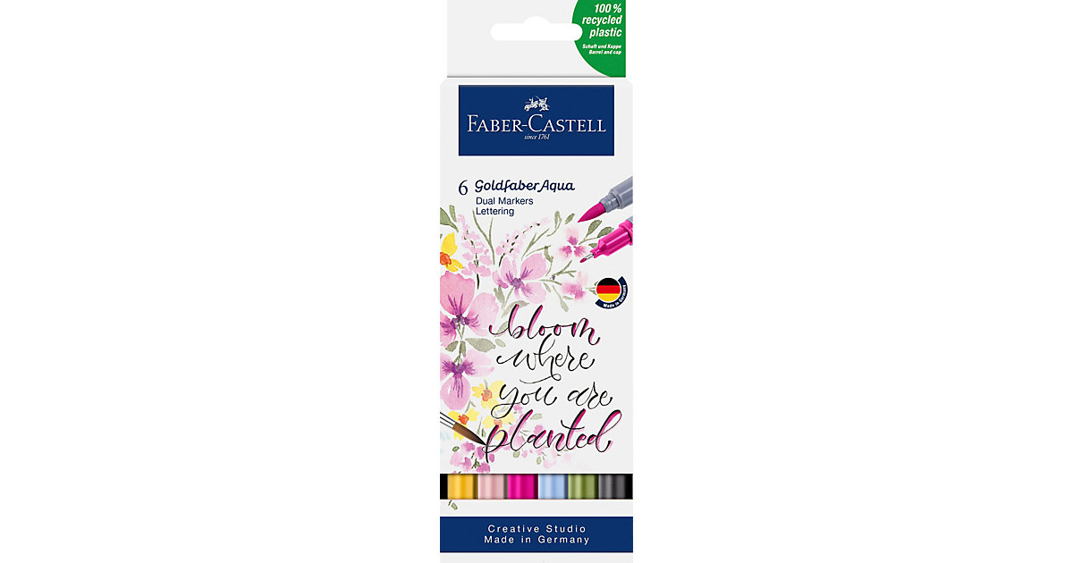 Aquarell-Marker Goldfaber Dual Lettering, 6 Farben von Faber-Castell