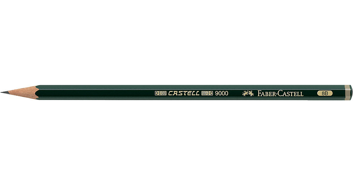 Bleistifte CASTELL® 9000 8B ohne Radierer grün von Faber-Castell