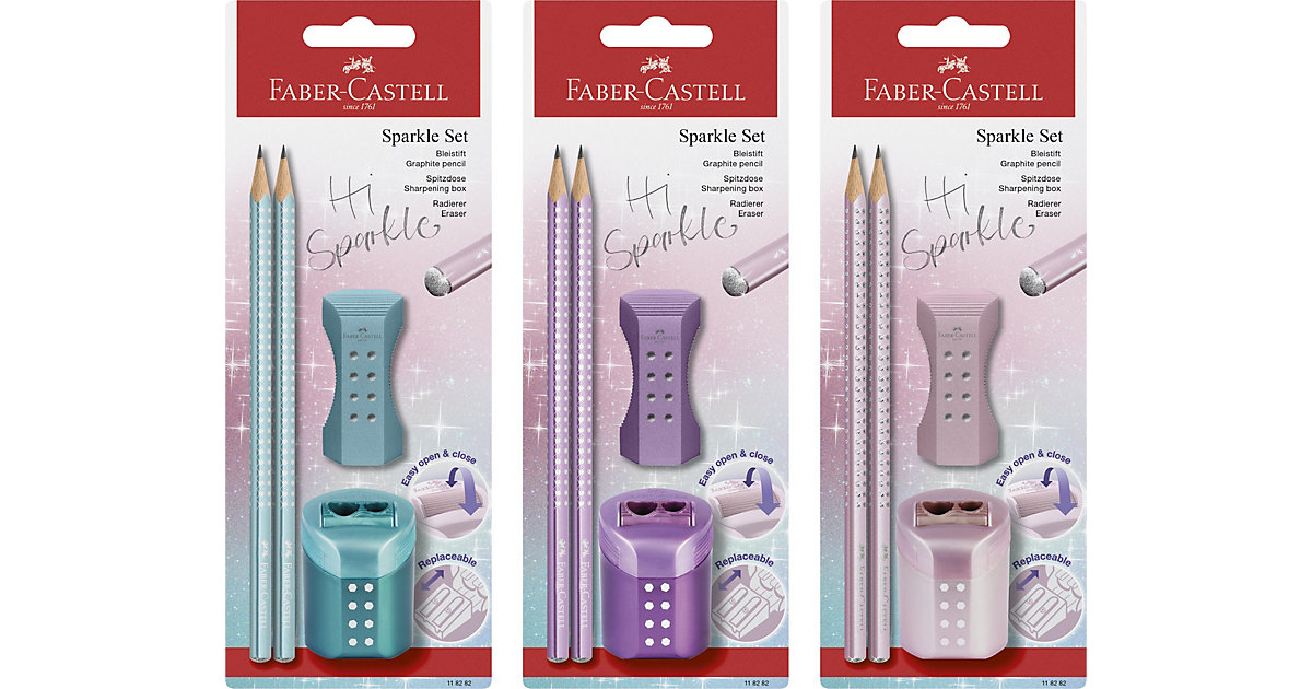 Bleistiftset JUMBO Sparkle Cosmic mit Spitzer, 4-tlg., farblich sortiert Bleistiftset JUMBO Sparkle Cosmic mit Spitzer, 4-tlg., farblich sortiert von Faber-Castell