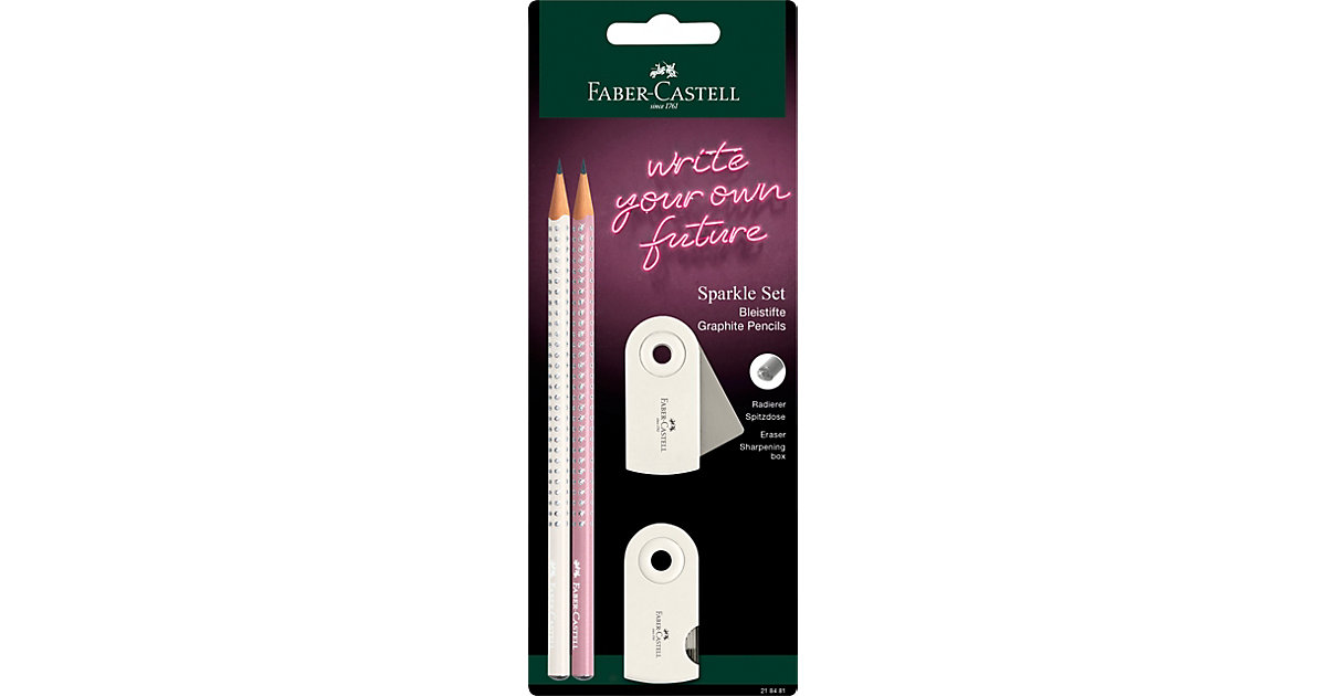 Bleistiftset SPARKLE coconut milk, 4-tlg., inkl. Radierer Sleeve & Spitzer weiß Bleistiftset SPARKLE coconut milk, 4-tlg., inkl. Radierer Sleeve & Spitzer weiß von Faber-Castell