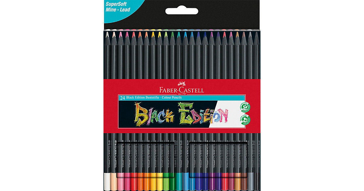 Black Edition Dreikant-Buntstifte, 24 Farben bunt Modell 1 von Faber-Castell