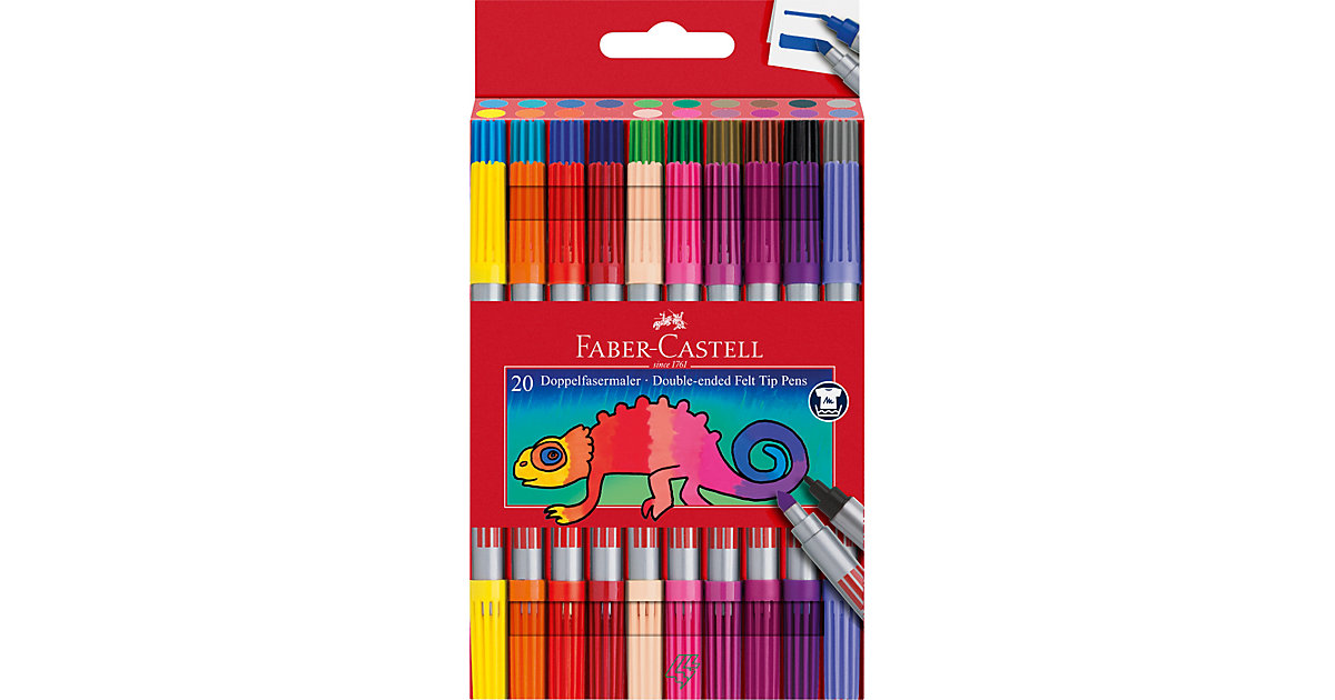 Doppel-Fasermaler, 20 Farben mehrfarbig von Faber-Castell