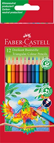 FABER-CASTELL 116512 - Buntstifte Dreikantform, 12 Stück im Kartonetui von Faber-Castell