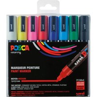 FABER-CASTELL 182512 Marker UNI POSCA PC-5M 8er Set Grundfarben von Faber Castell