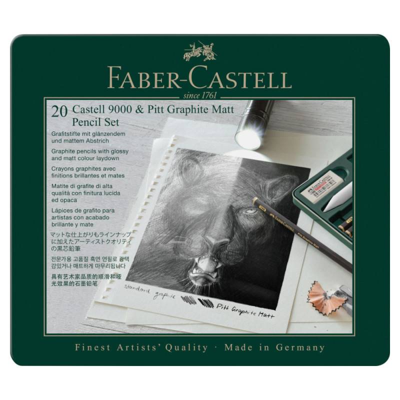 FABER-CASTELL Bleistift 9000, Sets Sets, FABER-CASTELL Sets 2x 8er Set CASTELL 9000 & PITT von Faber-Castell