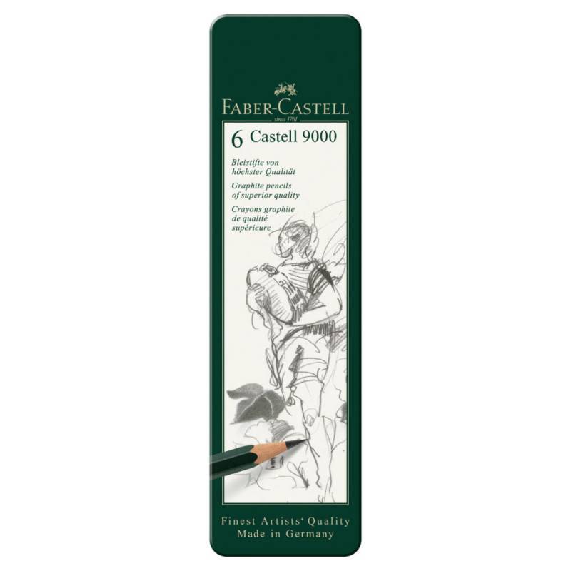 FABER-CASTELL Bleistift 9000, Sets Sets, FABER-CASTELL Sets 6er Set im Metalletui von Faber-Castell