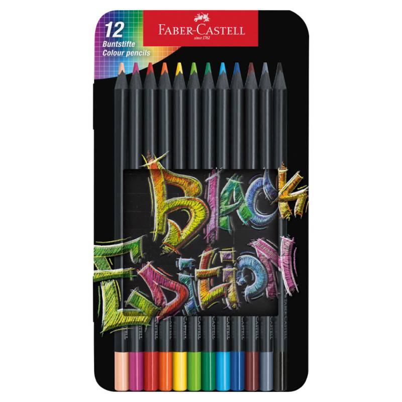 FABER-CASTELL Buntstifte Black Edition, FABER-CASTELL Sets 12er Set in Metalletui FABER-CASTELL Buntstifte Black Edition, FABER-CASTELL Sets 12er Set in Metalletui von Faber-Castell
