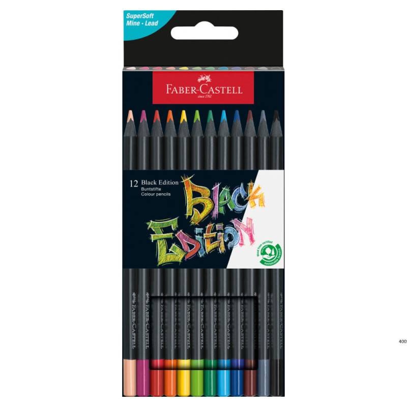 FABER-CASTELL Buntstifte Black Edition, FABER-CASTELL Sets 12er Set von Faber-Castell