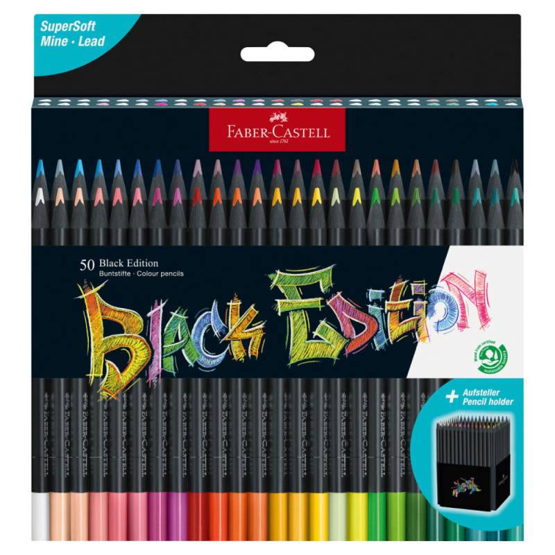 FABER-CASTELL Buntstifte Black Edition, FABER-CASTELL Sets 50er Set von Faber-Castell