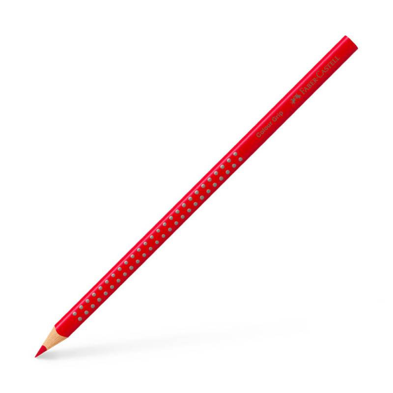 FABER-CASTELL Dreikant-Buntstift Colour GRIP, Sets Einzeln, Farbe geraniumrot von Faber-Castell