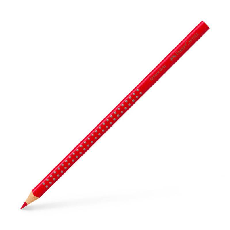 FABER-CASTELL Dreikant-Buntstift Colour GRIP, Sets Einzeln, Farbe geraniumrot von Faber-Castell