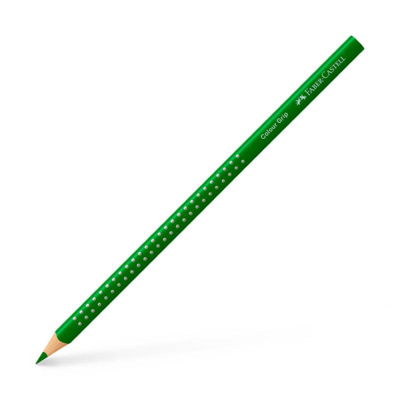 FABER-CASTELL Dreikant-Buntstift Colour GRIP, Sets Einzeln, Farbe permanentgrün von Faber-Castell