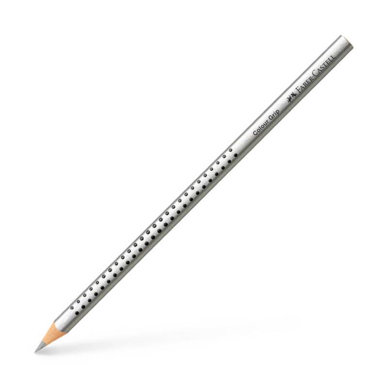 FABER-CASTELL Dreikant-Buntstift Colour GRIP, Sets Einzeln, Farbe silber (dunkel) von Faber-Castell