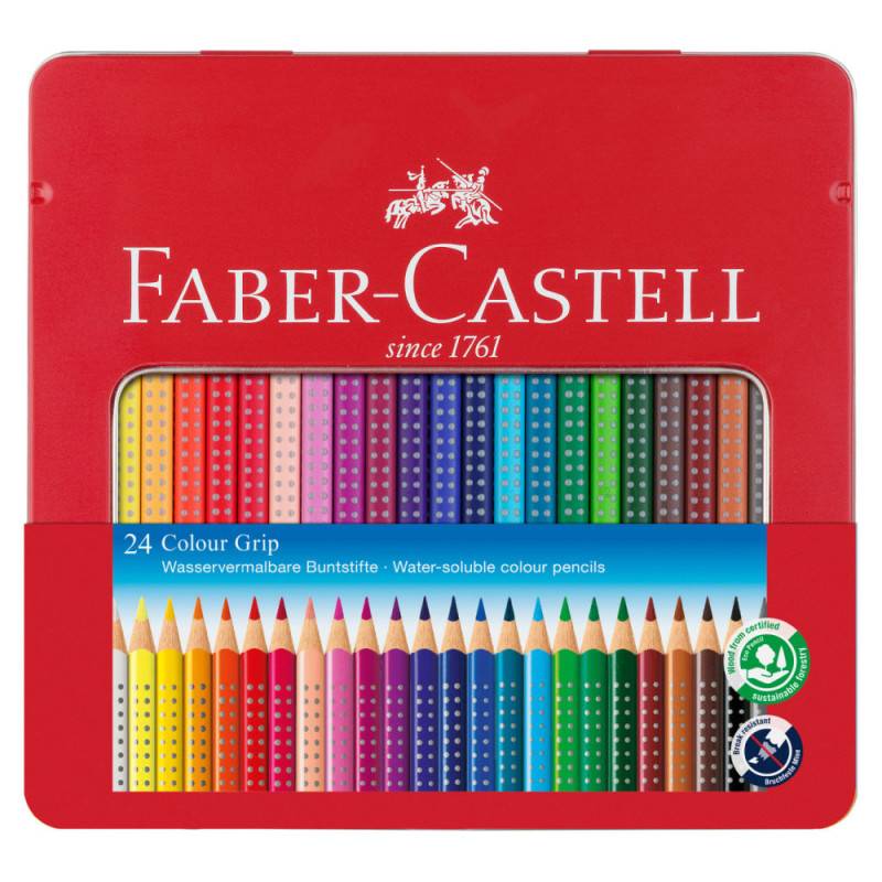 FABER-CASTELL Dreikant-Buntstift Colour GRIP, Sets Sets, FABER-CASTELL Sets 24er Set im Metalletui von Faber-Castell