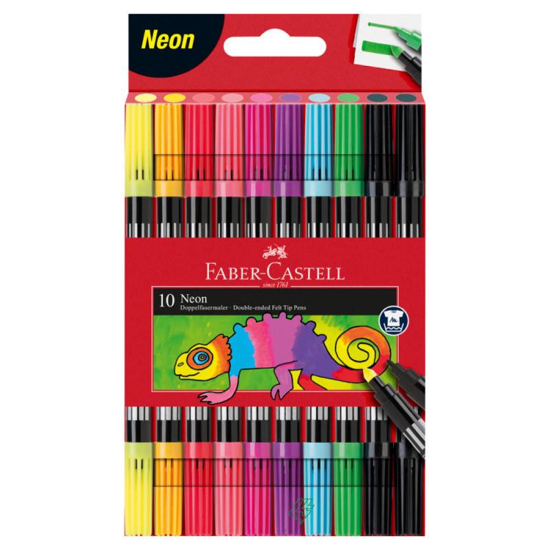FABER-CASTELL Fasermaler - Filzstift Doppelfasermaler, Sets Sets, FABER-CASTELL Sets 10er Set neon von Faber-Castell