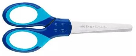 FABER-CASTELL Grip Schulschere mit Klingenschutz und Softgriffzone blau von Faber Castell