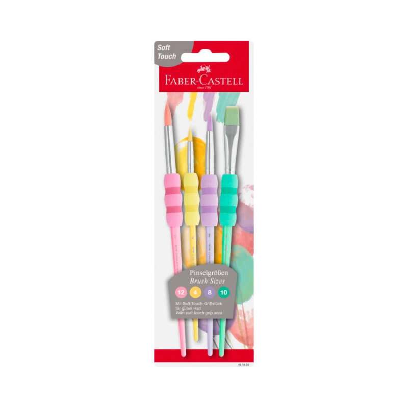 FABER-CASTELL Haarpinselset-Schulpinsel - 4er Set, Ausführung Pastell von Faber-Castell