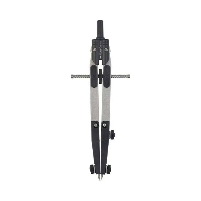 FABER-CASTELL Schnellverstellzirkel, Ausführung abknickbar, Kreise bis  Ø 390 mm, Farbe schwarz-silber von Faber-Castell