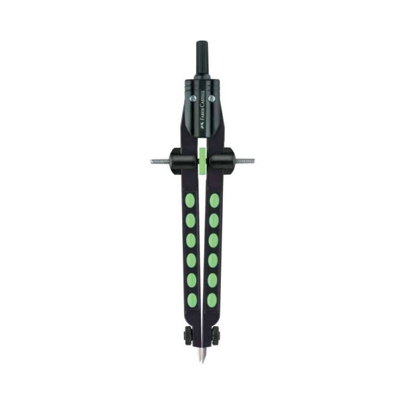 FABER-CASTELL Schnellverstellzirkel, Ausführung nicht abknickbar, Kreise bis  Ø 340 mm, Farbe grün von Faber-Castell