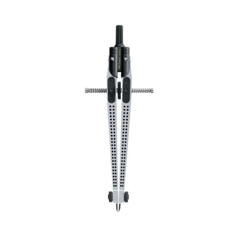 FABER-CASTELL Schnellverstellzirkel, Ausführung nicht abknickbar, Kreise bis  Ø 390 mm, Farbe silber von Faber-Castell