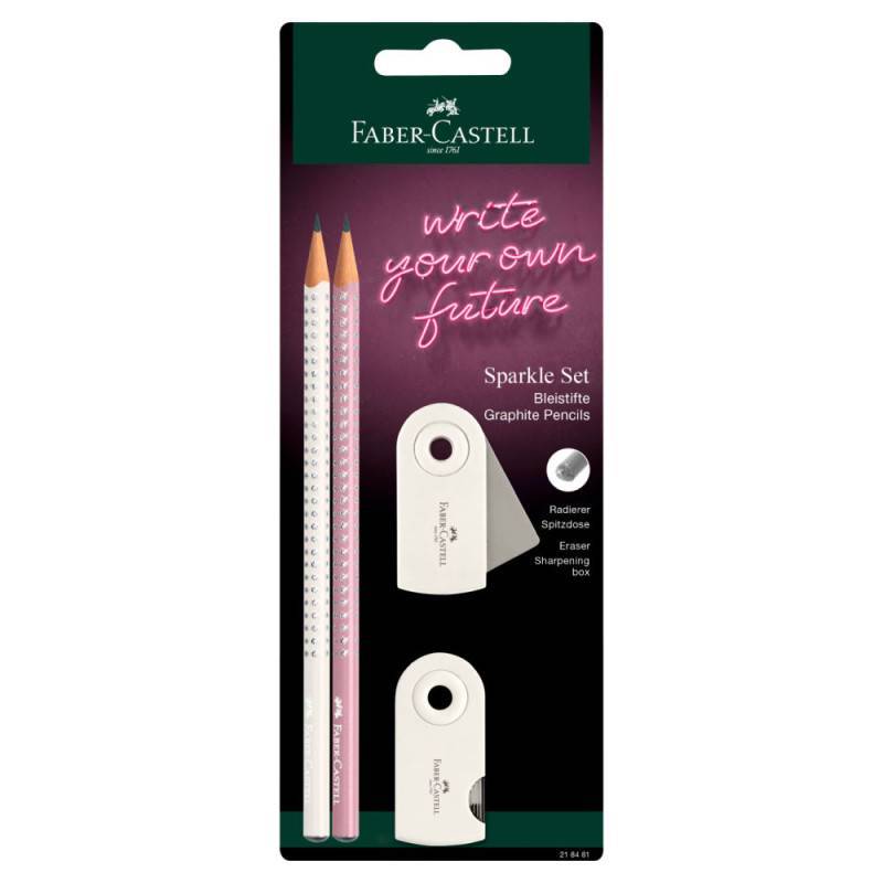 FABER-CASTELL Schreibset Grip Sparkle 4er Set, Sets 4er Set, Farbe coconut von Faber-Castell