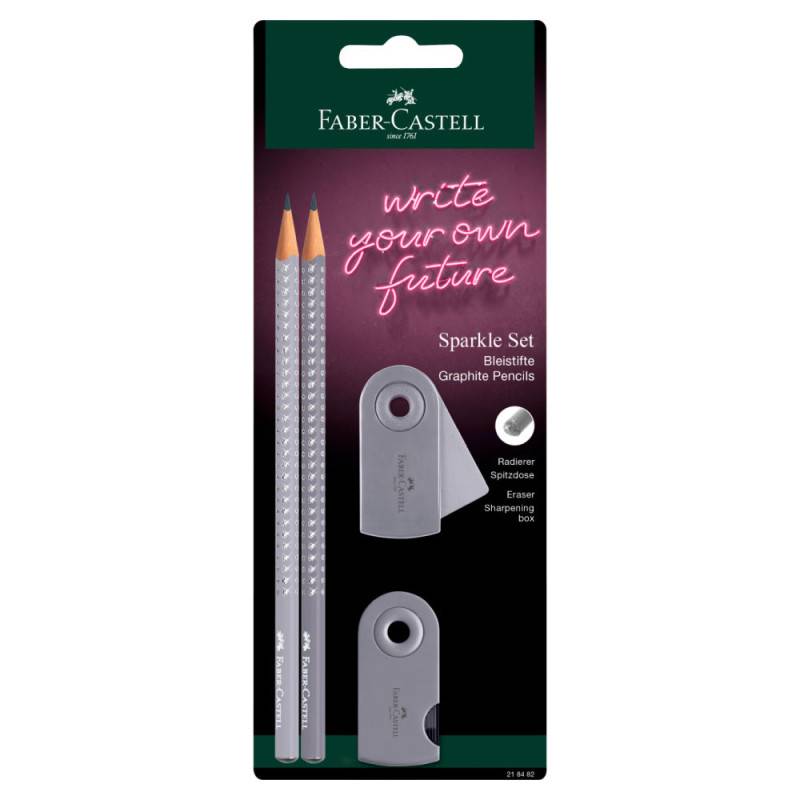 FABER-CASTELL Schreibset Grip Sparkle 4er Set, Sets 4er Set, Farbe grau FABER-CASTELL Schreibset Grip Sparkle 4er Set, Sets 4er Set, Farbe grau von Faber-Castell