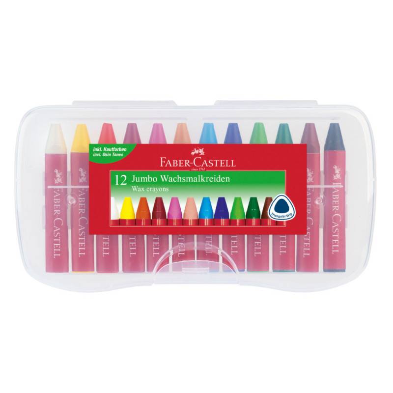 FABER-CASTELL Wachsmalkreide - wasserfest, FABER-CASTELL Sets 12er Set Jumbo von Faber-Castell