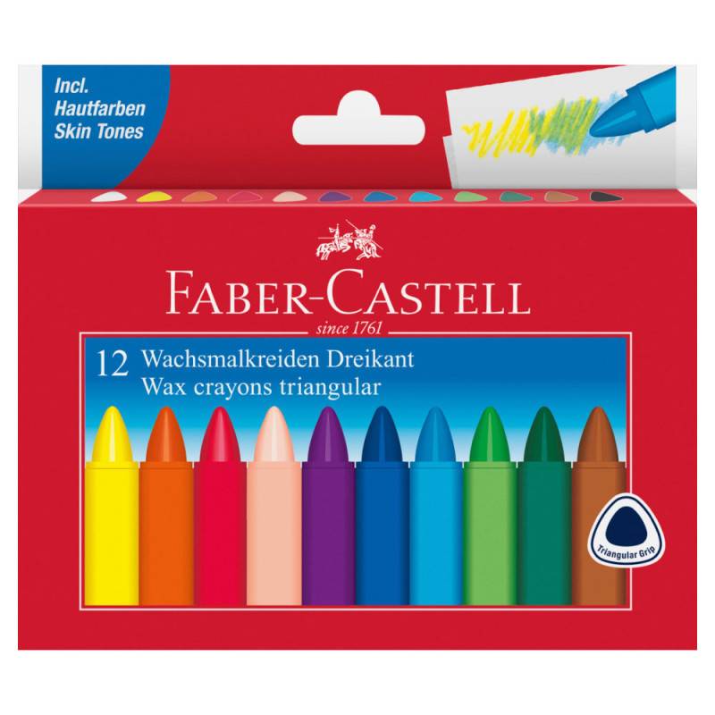FABER-CASTELL Wachsmalkreide - wasserfest, FABER-CASTELL Sets 12er Set von Faber-Castell