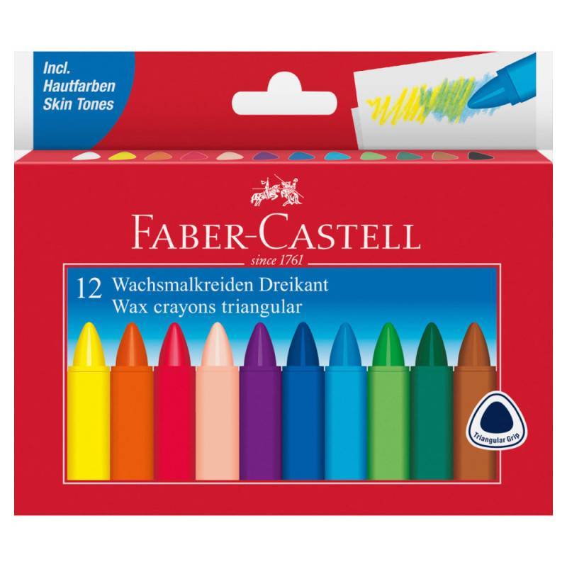 FABER-CASTELL Wachsmalkreide - wasserfest, FABER-CASTELL Sets 12er Set von Faber-Castell