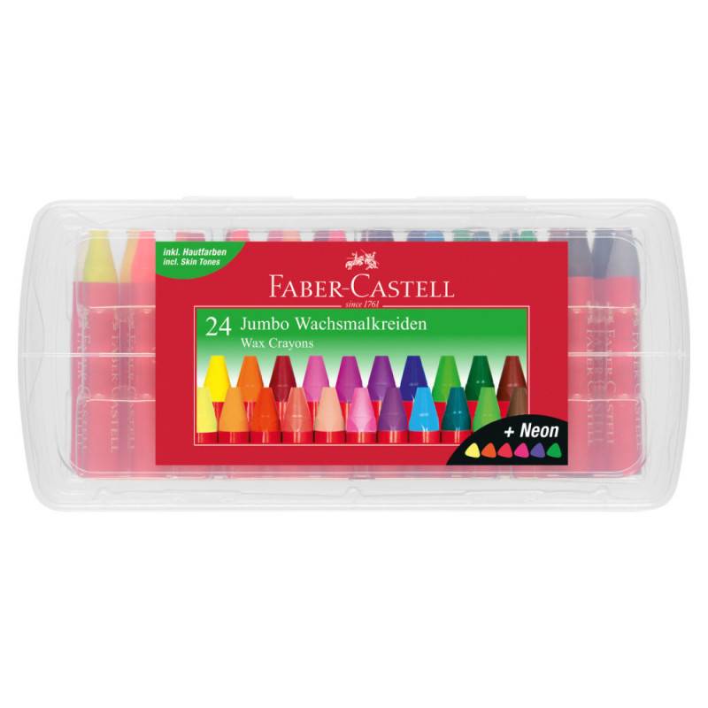 FABER-CASTELL Wachsmalkreide - wasserfest, FABER-CASTELL Sets 24er Set Jumbo von Faber-Castell